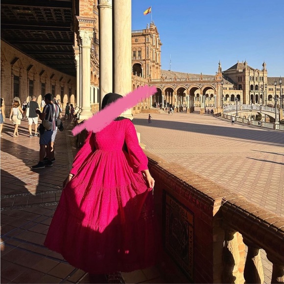 SHEIN Modely Solid Mock Neck Layered Hem Dress - Picture 1 of 6